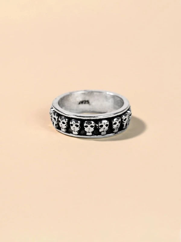 Men Skull Decor Ring
