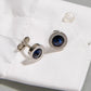 Men Rhinestone Decor Cufflinks