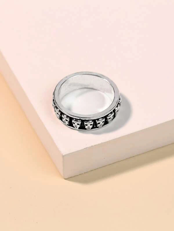 Men Skull Decor Ring