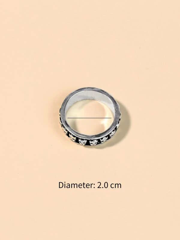 Men Skull Decor Ring