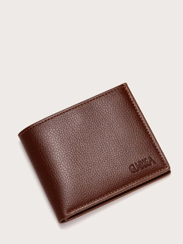 Men Letter Embossed Small Wallet