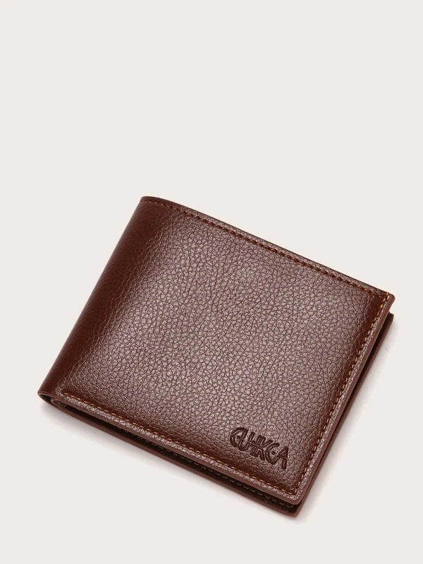 Men Letter Embossed Small Wallet