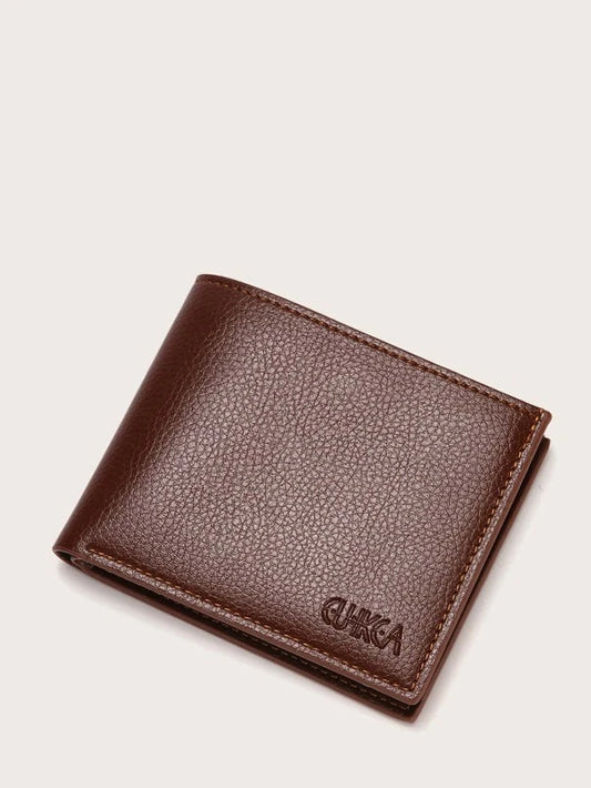 Men Letter Embossed Small Wallet