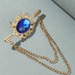 Men Rhinestone & Chain Decor Brooch
