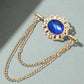 Men Rhinestone & Chain Decor Brooch