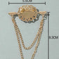 Men Rhinestone & Chain Decor Brooch