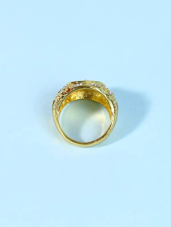 Men Lion Head Decor Ring
