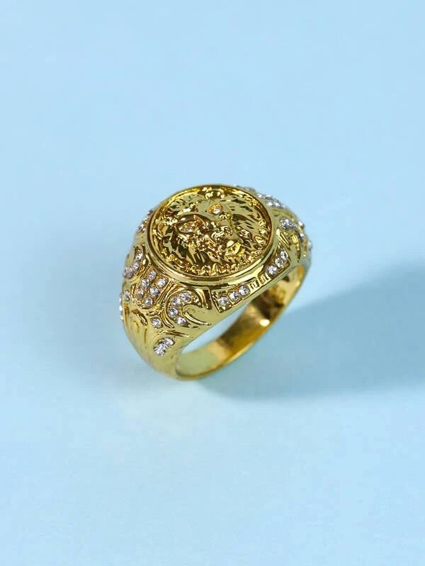 Men Lion Head Decor Ring