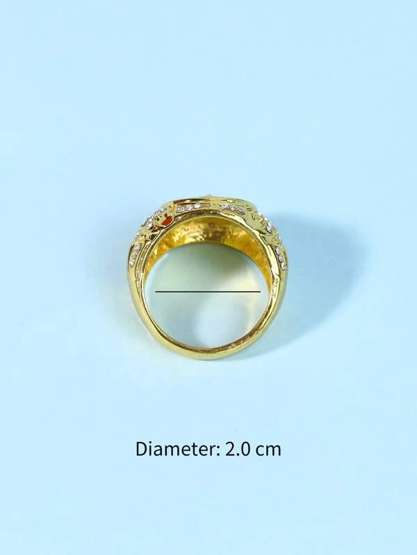Men Lion Head Decor Ring