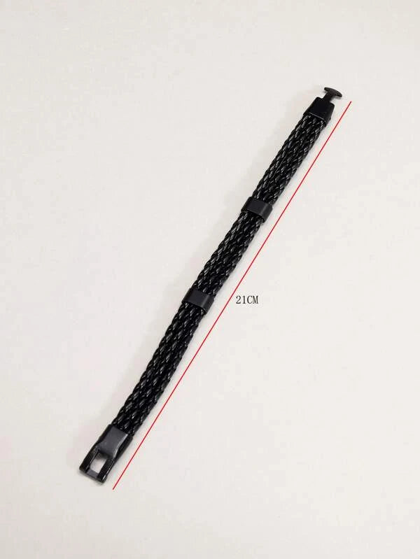 Men Solid Woven Bracelet
