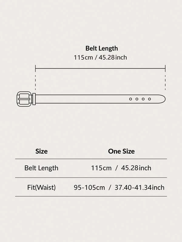 Men Plain Metal Buckle Belt