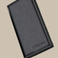 Men Litchi Embossed Letter Graphic Long Wallet