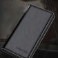 Men Litchi Embossed Letter Graphic Long Wallet