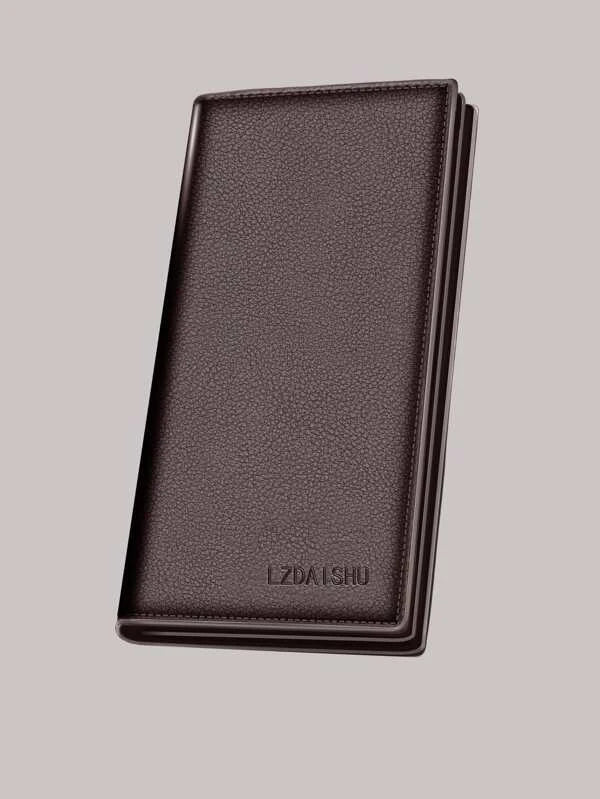 Men Letter Embossed Long Wallet