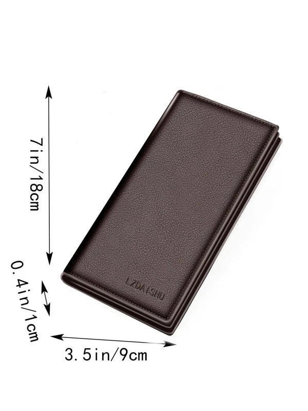 Men Letter Embossed Long Wallet
