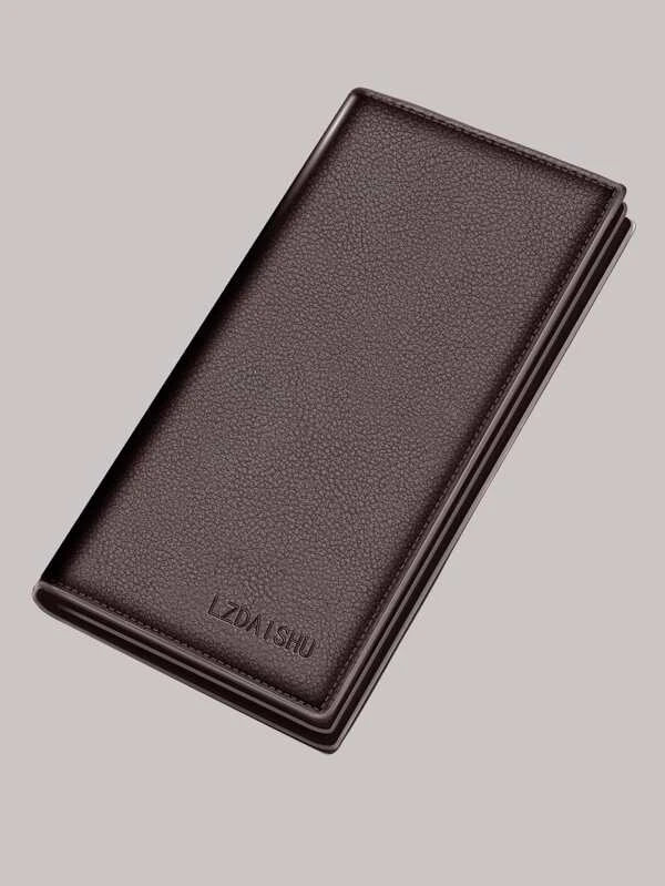 Men Letter Embossed Long Wallet