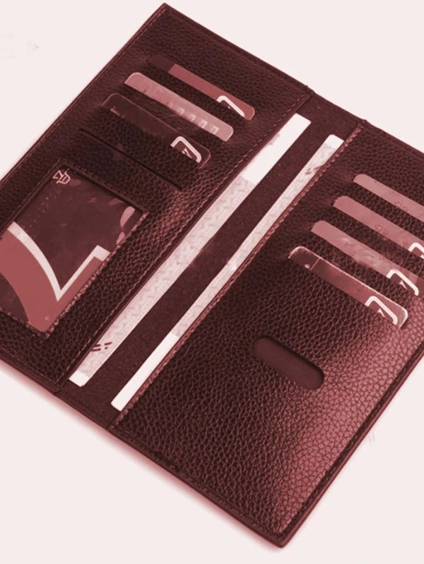 Men Letter Embossed Long Wallet