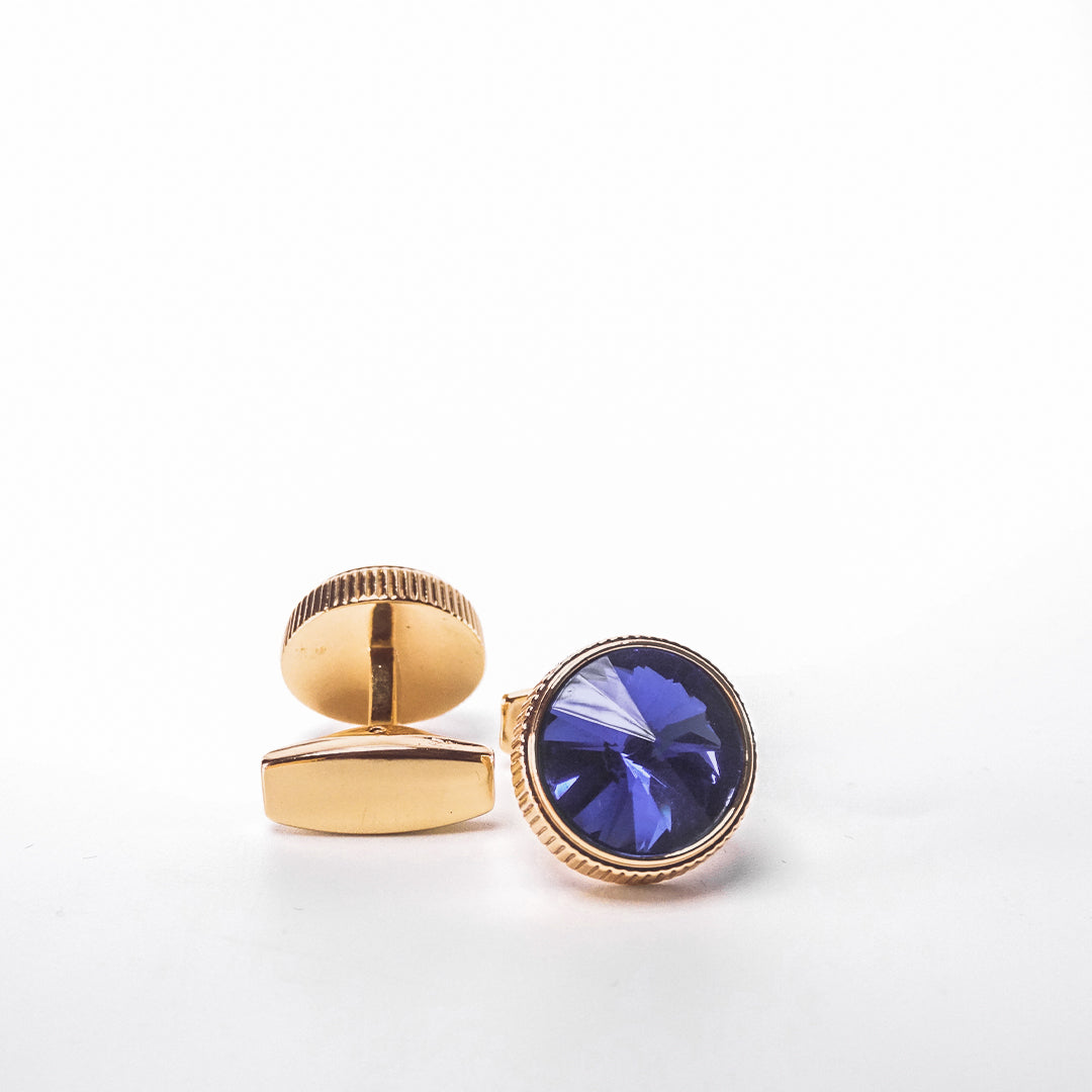 Gold Cufflinks with Purple Stones