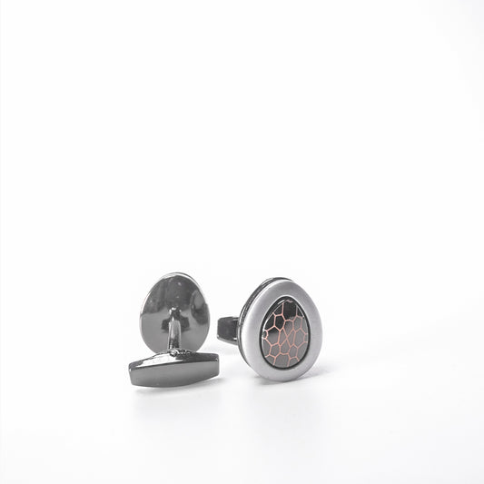 Silver Cufflinks with Black Spots