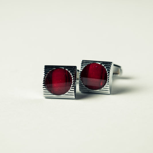 Classy Cufflinks with Red Stone