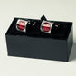Classy Cufflinks with Red Stone