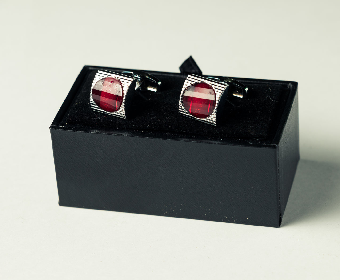 Classy Cufflinks with Red Stone