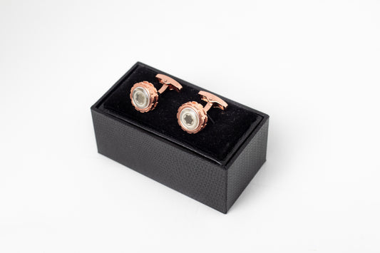 Gold Round Cufflinks