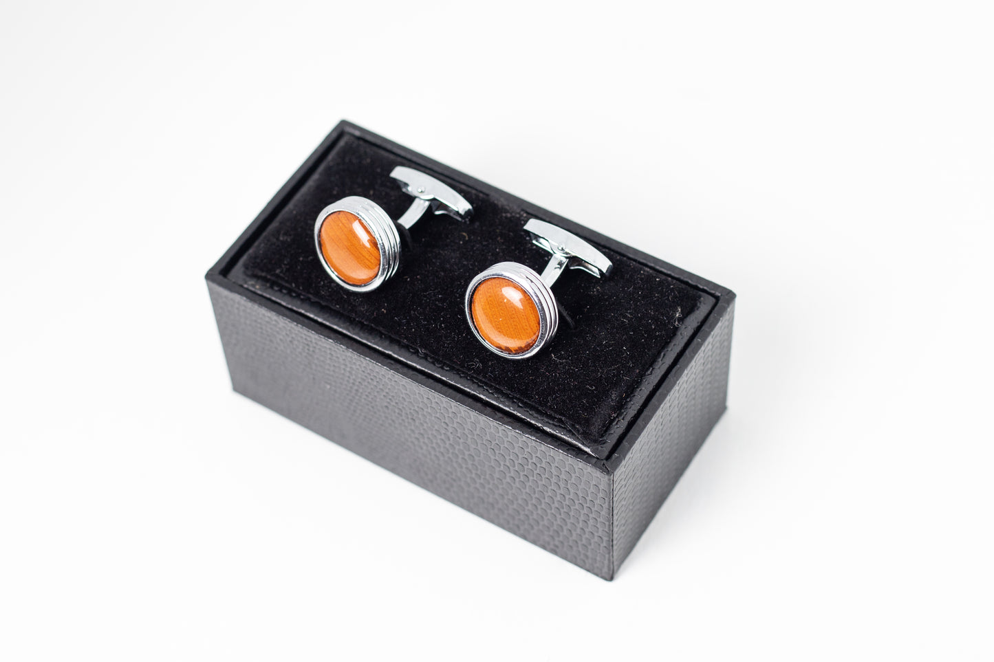 Round Silver Fashion Cufflinks For Men