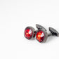 Classy Bronze Cufflinks with Red Stones